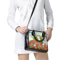 Fiji Taveuni Island Dateline Crossing Shoulder Handbag Tropical Cultural Landscape With Tagimoucia Floral Pattern TS04 - Polynesian Pride