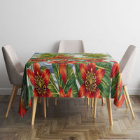 Fiji Taveuni Island Dateline Crossing Tablecloth Tropical Cultural Landscape With Tagimoucia Floral Pattern TS04 - Polynesian Pride
