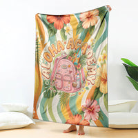 Hawaii Aloha Academy Back To School Blanket Sea Turtle Tropical Hibiscus Flowers Retro Psychedelic TS04 - Polynesian Pride