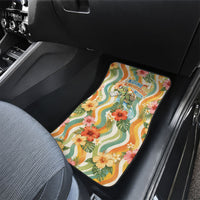 Hawaii Aloha Academy Back To School Car Mats Sea Turtle Tropical Hibiscus Flowers Retro Psychedelic