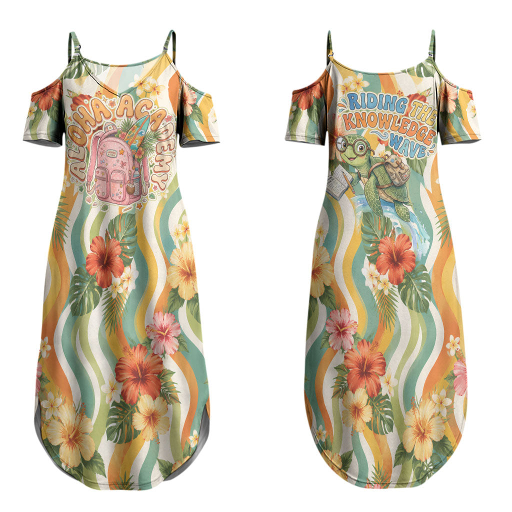 Hawaii Aloha Academy Back To School Couples Matching Summer Maxi Dress and Hawaiian Shirt Sea Turtle Tropical Hibiscus Flowers Retro Psychedelic TS04 - Polynesian Pride