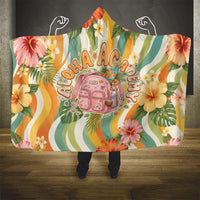 Hawaii Aloha Academy Back To School Hooded Blanket Sea Turtle Tropical Hibiscus Flowers Retro Psychedelic TS04 - Polynesian Pride