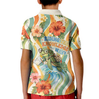 Hawaii Aloha Academy Back To School Kid Polo Shirt Sea Turtle Tropical Hibiscus Flowers Retro Psychedelic TS04 - Polynesian Pride