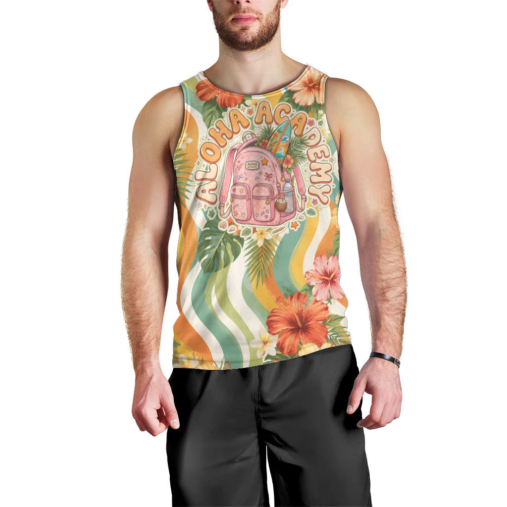 Hawaii Aloha Academy Back To School Men Tank Top Sea Turtle Tropical Hibiscus Flowers Retro Psychedelic TS04 - Polynesian Pride