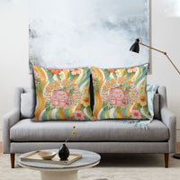 Hawaii Aloha Academy Back To School Pillow Cover Sea Turtle Tropical Hibiscus Flowers Retro Psychedelic TS04 - Polynesian Pride
