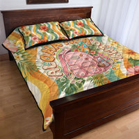 Hawaii Aloha Academy Back To School Quilt Bed Set Sea Turtle Tropical Hibiscus Flowers Retro Psychedelic TS04 - Polynesian Pride