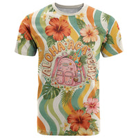 Hawaii Aloha Academy Back To School T Shirt Sea Turtle Tropical Hibiscus Flowers Retro Psychedelic TS04 Orange Green - Polynesian Pride