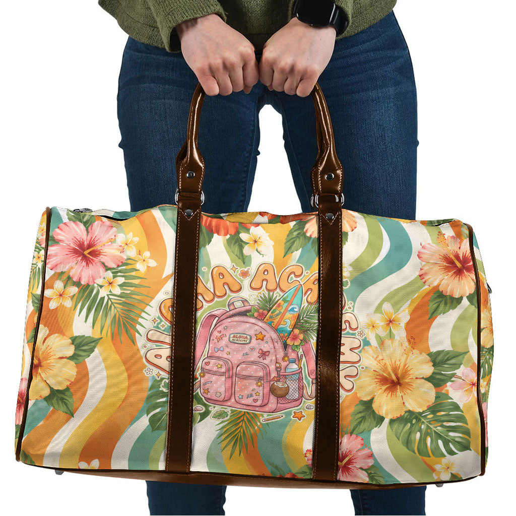 Hawaii Aloha Academy Back To School Travel Bag Sea Turtle Tropical Hibiscus Flowers Retro Psychedelic