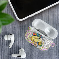Hawaii Cruising Back To School AirPods Case Grid Pattern With School Bag And Vintage Surf Van