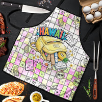 Hawaii Cruising Back To School Apron Grid Pattern With School Bag And Vintage Surf Van