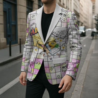 Hawaii Cruising Back To School Blazer Grid Pattern With School Bag And Vintage Surf Van