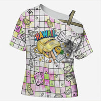 Hawaii Cruising Back To School Cross Shoulder Shirt Grid Pattern With School Bag And Vintage Surf Van