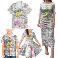Hawaii Cruising Back To School Family Matching Puletasi and Hawaiian Shirt Grid Pattern With School Bag And Vintage Surf Van TS04 - Polynesian Pride