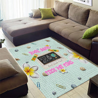 Personalized Hawaii Back To School Dolphin Area Rug Grid Notebook Background With Dolphin Mascot And Plumeria Flowers TS04 - Polynesian Pride