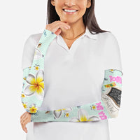Personalized Hawaii Back To School Dolphin Arm Sleeves Grid Notebook Background With Dolphin Mascot And Plumeria Flowers TS04 - Polynesian Pride