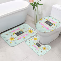 Personalized Hawaii Back To School Dolphin Bathroom Set Grid Notebook Background With Dolphin Mascot And Plumeria Flowers TS04 - Polynesian Pride