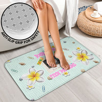 Personalized Hawaii Back To School Dolphin Bathroom Set Grid Notebook Background With Dolphin Mascot And Plumeria Flowers TS04 - Polynesian Pride