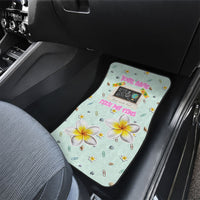 Personalized Hawaii Back To School Dolphin Car Mats Grid Notebook Background With Dolphin Mascot And Plumeria Flowers TS04 - Polynesian Pride