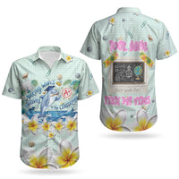 Personalized Hawaii Back To School Dolphin Couples Matching Mermaid Dress and Hawaiian Shirt Grid Notebook Background With Dolphin Mascot And Plumeria Flowers TS04 - Polynesian Pride