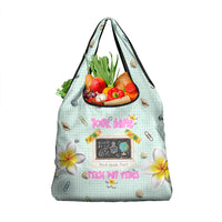 Personalized Hawaii Back To School Dolphin Grocery Bag Grid Notebook Background With Dolphin Mascot And Plumeria Flowers TS04 1-pack One Size Green White - Polynesian Pride