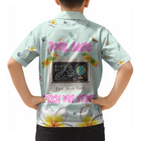 Personalized Hawaii Back To School Dolphin Kid Hawaiian Shirt Grid Notebook Background With Dolphin Mascot And Plumeria Flowers TS04 - Polynesian Pride
