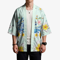 Personalized Hawaii Back To School Dolphin Kimono Grid Notebook Background With Dolphin Mascot And Plumeria Flowers TS04 - Polynesian Pride