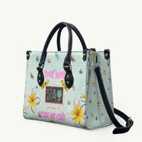 Personalized Hawaii Back To School Dolphin Leather Bag Grid Notebook Background With Dolphin Mascot And Plumeria Flowers TS04 Green White - Polynesian Pride