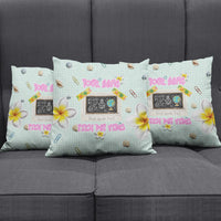 Personalized Hawaii Back To School Dolphin Pillow Cover Grid Notebook Background With Dolphin Mascot And Plumeria Flowers TS04 - Polynesian Pride
