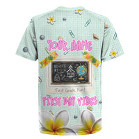 Personalized Hawaii Back To School Dolphin Rugby Jersey Grid Notebook Background With Dolphin Mascot And Plumeria Flowers TS04 - Polynesian Pride