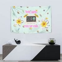 Personalized Hawaii Back To School Dolphin Tapestry Grid Notebook Background With Dolphin Mascot And Plumeria Flowers TS04 - Polynesian Pride