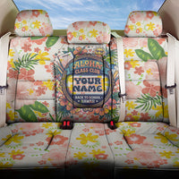 Personalized Hawaii School Club Back To Class Back Car Seat Cover Retro Tropical Hibiscus Pattern With Open Notebook TS04 One Size White Orange - Polynesian Pride