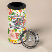 Personalized Hawaii School Club Back To Class 4 in 1 Can Cooler Tumbler Retro Tropical Hibiscus Pattern With Open Notebook TS04 - Polynesian Pride