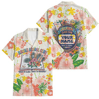 Personalized Hawaii School Club Back To Class Family Matching Off Shoulder Maxi Dress and Hawaiian Shirt Retro Tropical Hibiscus Pattern With Open Notebook TS04 Dad's Shirt - Short Sleeve White Orange - Polynesian Pride
