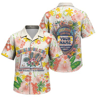 Personalized Hawaii School Club Back To Class Family Matching Off Shoulder Maxi Dress and Hawaiian Shirt Retro Tropical Hibiscus Pattern With Open Notebook TS04 Son's Shirt White Orange - Polynesian Pride