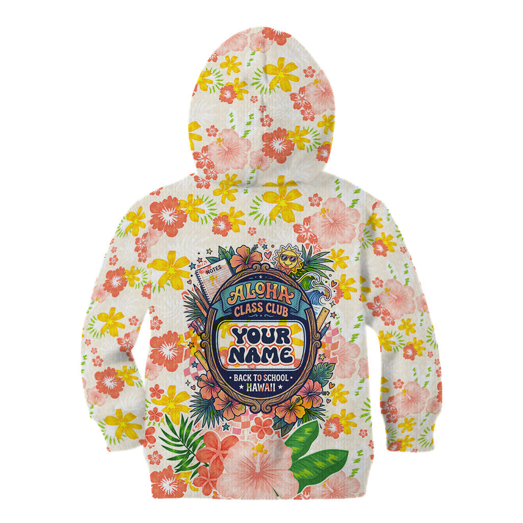 Personalized Hawaii School Club Back To Class Kid Hoodie Retro Tropical Hibiscus Pattern With Open Notebook TS04 - Polynesian Pride