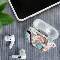Personalized Hawaii Back To School AirPods Case Retro Rainbow Sun with Tropical Hibiscus Flowers TS04 - Polynesian Pride