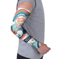 Personalized Hawaii Back To School Arm Sleeves Retro Rainbow Sun with Tropical Hibiscus Flowers TS04 - Polynesian Pride