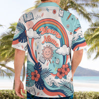 Personalized Hawaii Back To School Hawaiian Shirt Retro Rainbow Sun with Tropical Hibiscus Flowers TS04 - Polynesian Pride