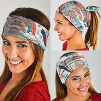 Personalized Hawaii Back To School Neck Gaiter Retro Rainbow Sun with Tropical Hibiscus Flowers TS04 - Polynesian Pride