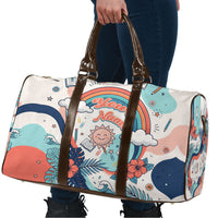 Personalized Hawaii Back To School Travel Bag Retro Rainbow Sun with Tropical Hibiscus Flowers TS04 - Polynesian Pride