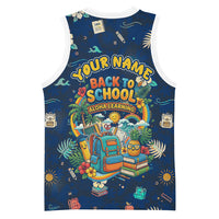 Personalized Hawaii Back To School Aloha Learning Basketball Jersey Retro Rainbow open Notebook with Pineapple and Hibiscus Flowers TS04 - Polynesian Pride