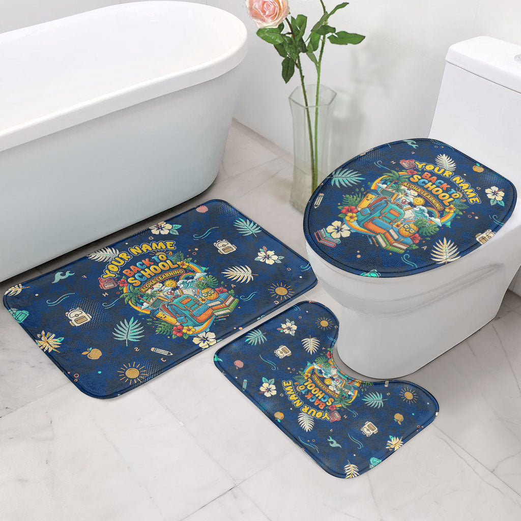Personalized Hawaii Back To School Aloha Learning Bathroom Set Retro Rainbow open Notebook with Pineapple and Hibiscus Flowers TS04 - Polynesian Pride