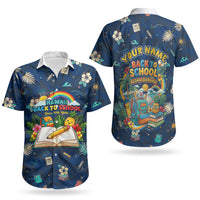 Personalized Hawaii Back To School Aloha Learning Couples Matching Summer Maxi Dress and Hawaiian Shirt Retro Rainbow open Notebook with Pineapple and Hibiscus Flowers TS04 - Polynesian Pride