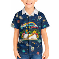 Personalized Hawaii Back To School Aloha Learning Hawaiian Shirt Retro Rainbow open Notebook with Pineapple and Hibiscus Flowers TS04 - Polynesian Pride