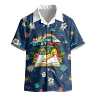 Personalized Hawaii Back To School Aloha Learning Kid Hawaiian Shirt Retro Rainbow open Notebook with Pineapple and Hibiscus Flowers TS04 - Polynesian Pride