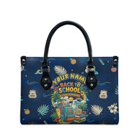 Personalized Hawaii Back To School Aloha Learning Leather Bag Retro Rainbow open Notebook with Pineapple and Hibiscus Flowers TS04 - Polynesian Pride