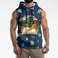 Personalized Hawaii Back To School Aloha Learning Sleeveless Hoodie Retro Rainbow open Notebook with Pineapple and Hibiscus Flowers TS04 - Polynesian Pride