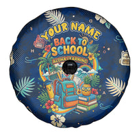 Personalized Hawaii Back To School Aloha Learning Spare Tire Cover Retro Rainbow open Notebook with Pineapple and Hibiscus Flowers TS04 - Polynesian Pride