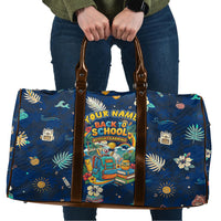 Personalized Hawaii Back To School Aloha Learning Travel Bag Retro Rainbow open Notebook with Pineapple and Hibiscus Flowers TS04 Blue - Polynesian Pride