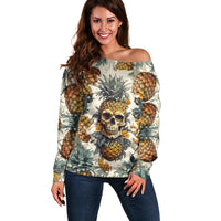 Pineapple Skull Off Shoulder Sweater Summer Paradise TS04 - Polynesian Pride